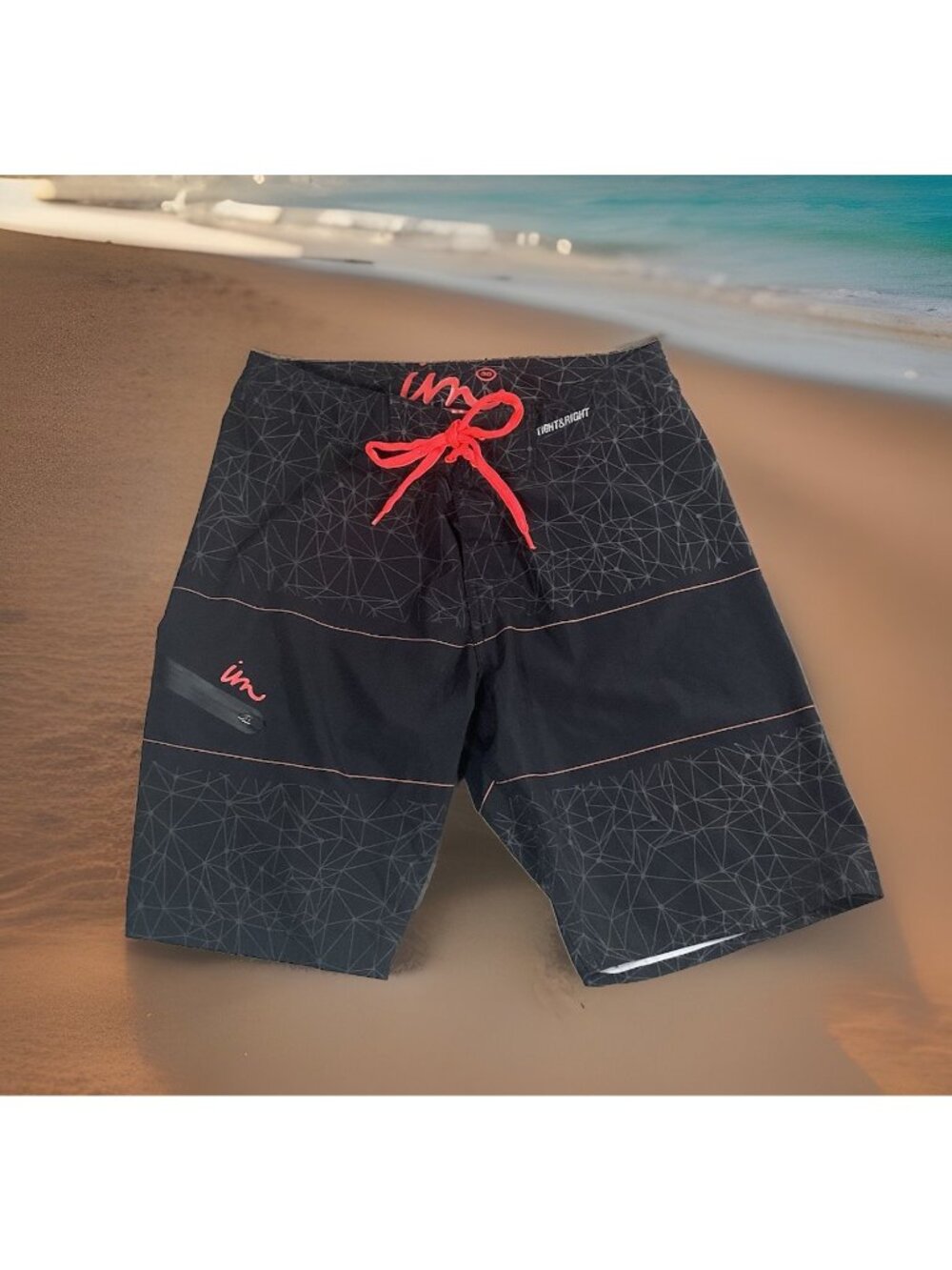 Imperial Motion IM Tight & Right Mens 30 Board Shorts Swim Trunks Black Surf